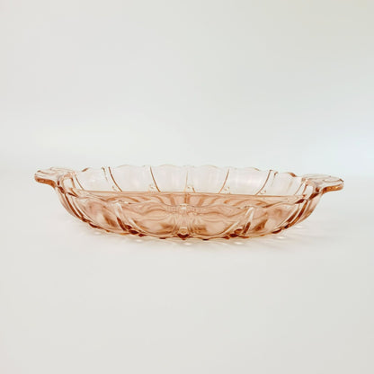 Anchor Hocking Pink Oyster & Pearl Relish Tray, c.1938-40 USA