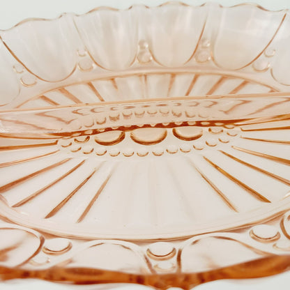 Anchor Hocking Pink Oyster & Pearl Relish Tray, c.1938-40 USA