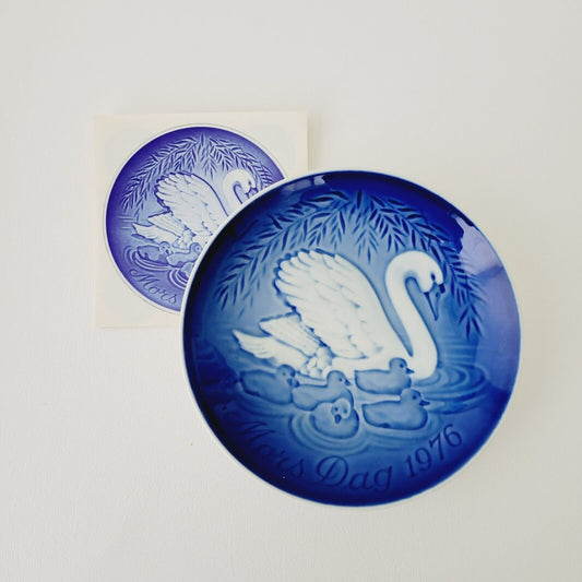 Vintage 1976 Bing & Grondahl Mothers Day Mors Dags Swan Plate Made in Denmark