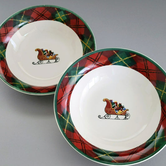 Block Father Christmas Cereal Bowl, Set of 2, c.1990s