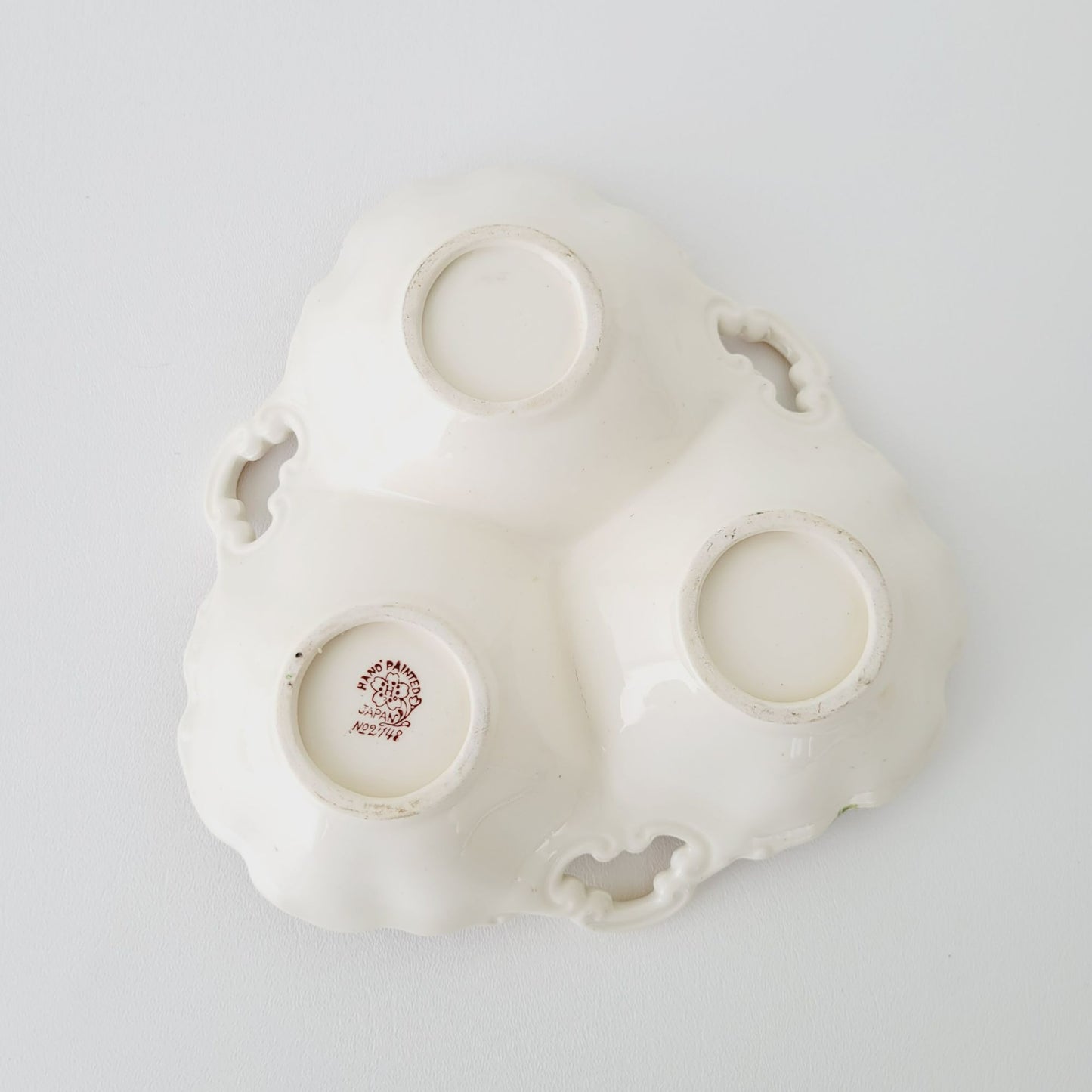 Hand Painted Floral Chintz Divided Candy Nut Dish, Made in  Japan