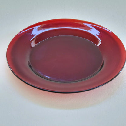 Anchor Hocking Royal Ruby Glass Salad Plate SET of 2, USA Made