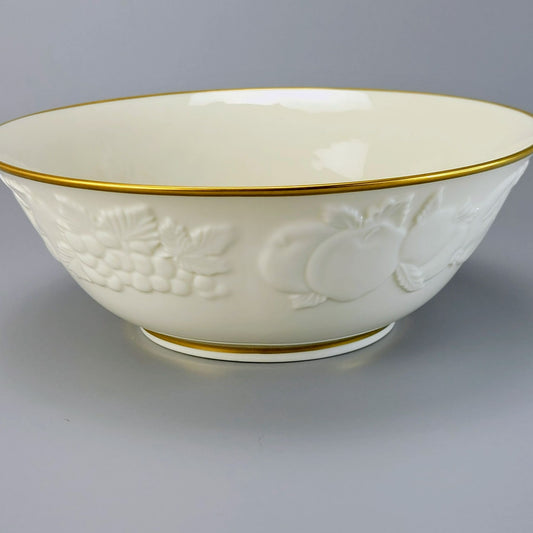 Lenox Fruits of Life 9" Serving Bowl, Embossed w/ Gold Trim, Made in USA