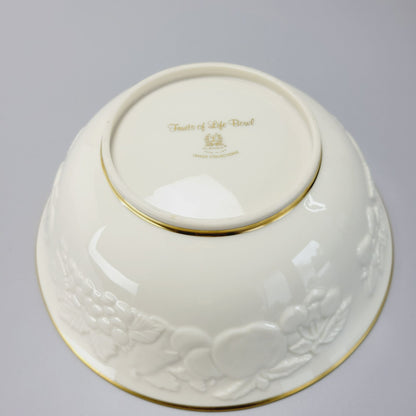 Lenox Fruits of Life 9" Serving Bowl, Embossed w/ Gold Trim, Made in USA