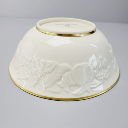Lenox Fruits of Life 9" Serving Bowl, Embossed w/ Gold Trim, Made in USA