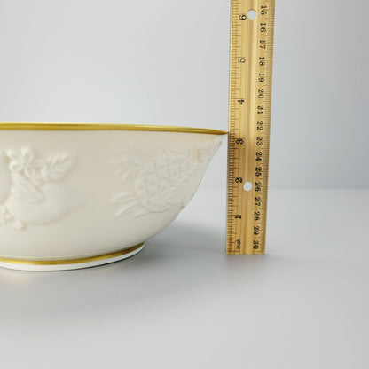 Lenox Fruits of Life 9" Serving Bowl, Embossed w/ Gold Trim, Made in USA