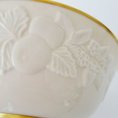 Lenox Fruits of Life 9" Serving Bowl, Embossed w/ Gold Trim, Made in USA