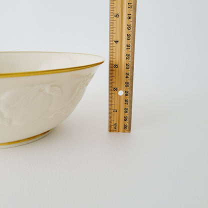 Lenox Fruits of Life 9" Serving Bowl, Embossed w/ Gold Trim, Made in USA