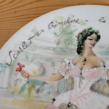 D'arceau Limoges French Collectors Plate c.1978, Scarlet in Crinoline - The Inaccessible Woman 1865,