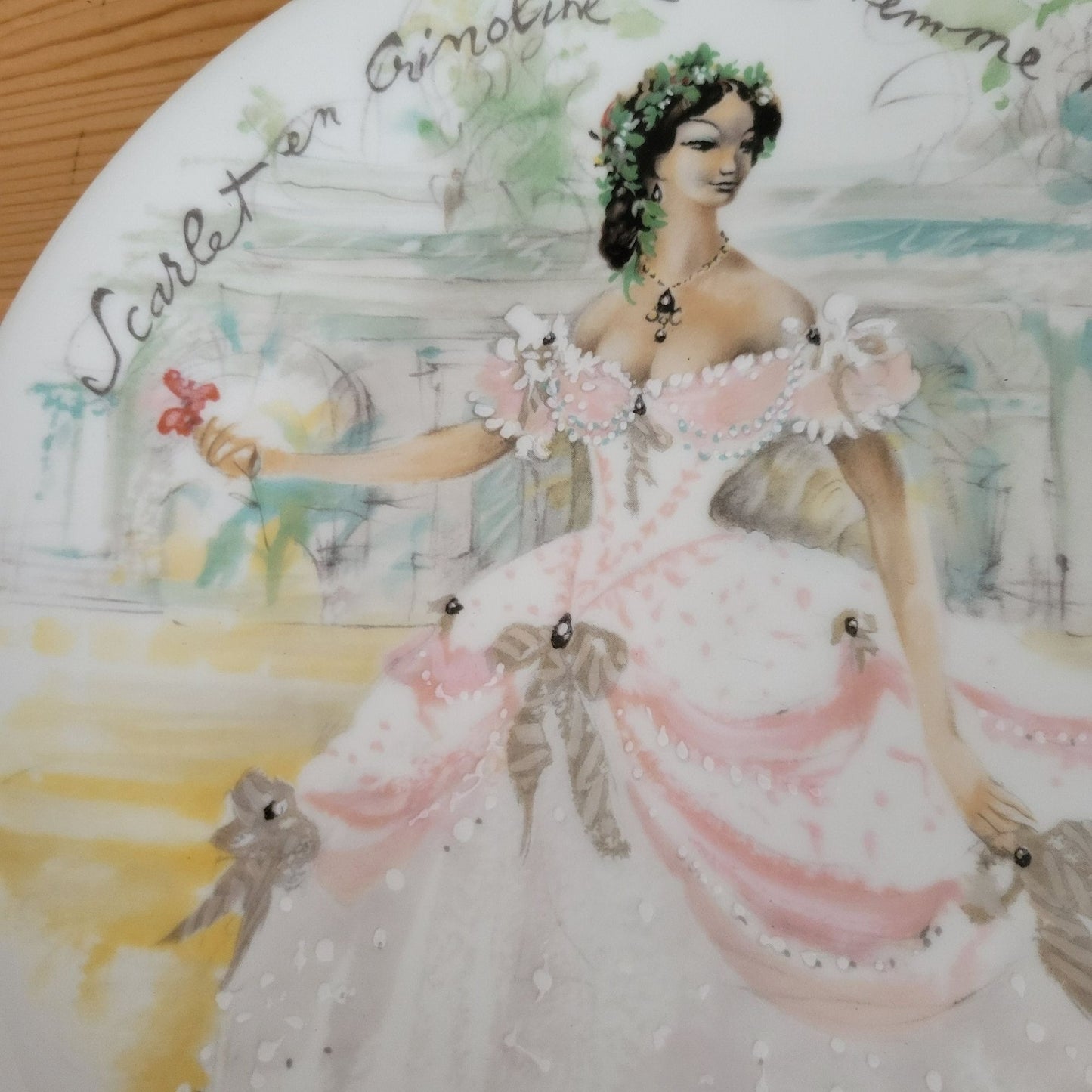 D'arceau Limoges French Collectors Plate c.1978, Scarlet in Crinoline - The Inaccessible Woman 1865,