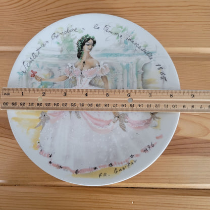 D'arceau Limoges French Collectors Plate c.1978, Scarlet in Crinoline - The Inaccessible Woman 1865,