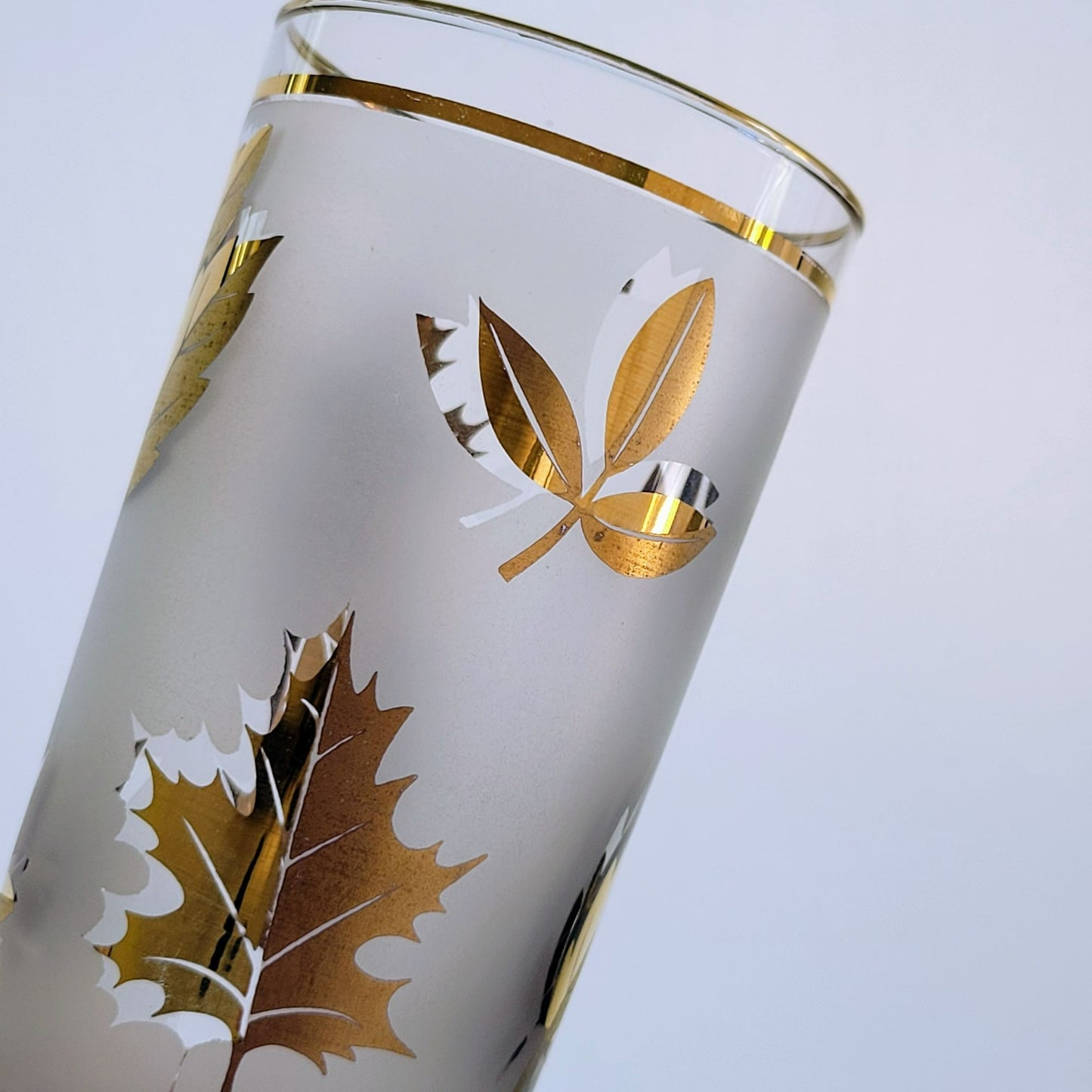 Libbey Golden Foliage Tumbler Set of 2, c.1950s-70s USA