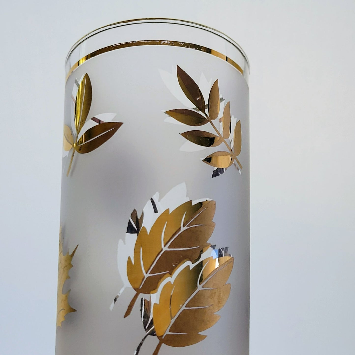 Libbey Golden Foliage Tumbler Set of 2, c.1950s-70s USA
