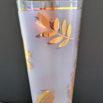 Libbey Golden Foliage Pilsner Beer Glass Set of 2, c.1950s-70s