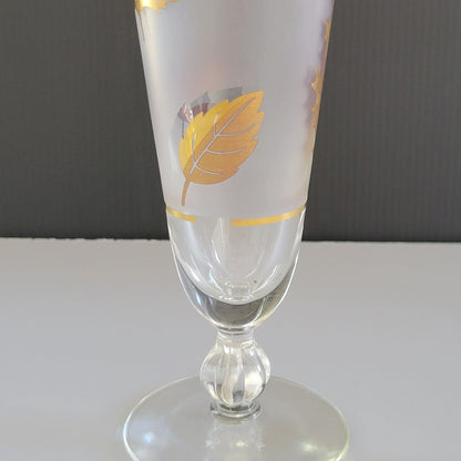 Libbey Golden Foliage Pilsner Beer Glass Set of 2, c.1950s-70s
