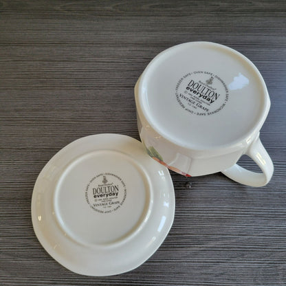 Royal Doulton Vintage Grape Gravy Pitcher & Underplate, c1990s England