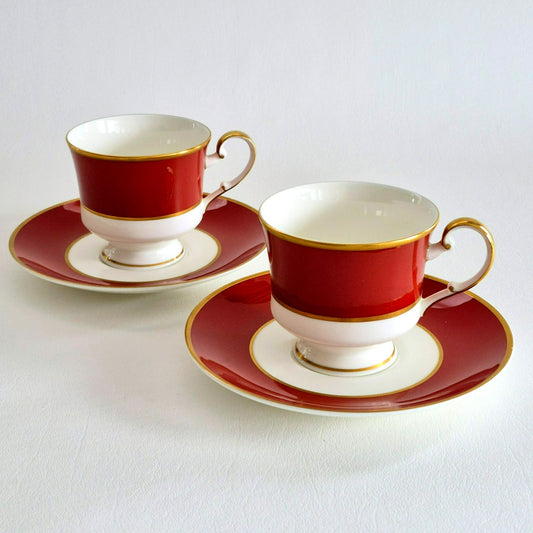 Mikasa "Egyptian Terra Cotta" Cup & Saucer, 2 Sets, c.1978-84 Japan
