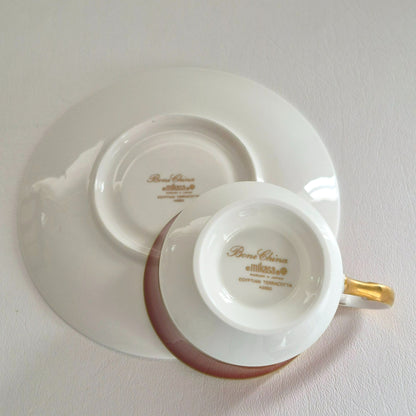 Mikasa "Egyptian Terra Cotta" Cup & Saucer, 2 Sets, c.1978-84 Japan
