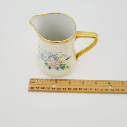 Rare Rosenthal Antique Floral Creamer, Sugar Bowl & Tea Tray, Hand Painted, c.1891-1906 Germany