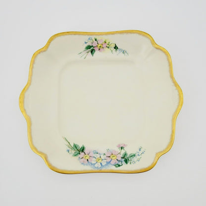 Rare Rosenthal Antique Floral Creamer, Sugar Bowl & Tea Tray, Hand Painted, c.1891-1906 Germany