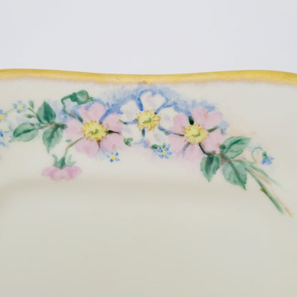Rare Rosenthal Antique Floral Creamer, Sugar Bowl & Tea Tray, Hand Painted, c.1891-1906 Germany