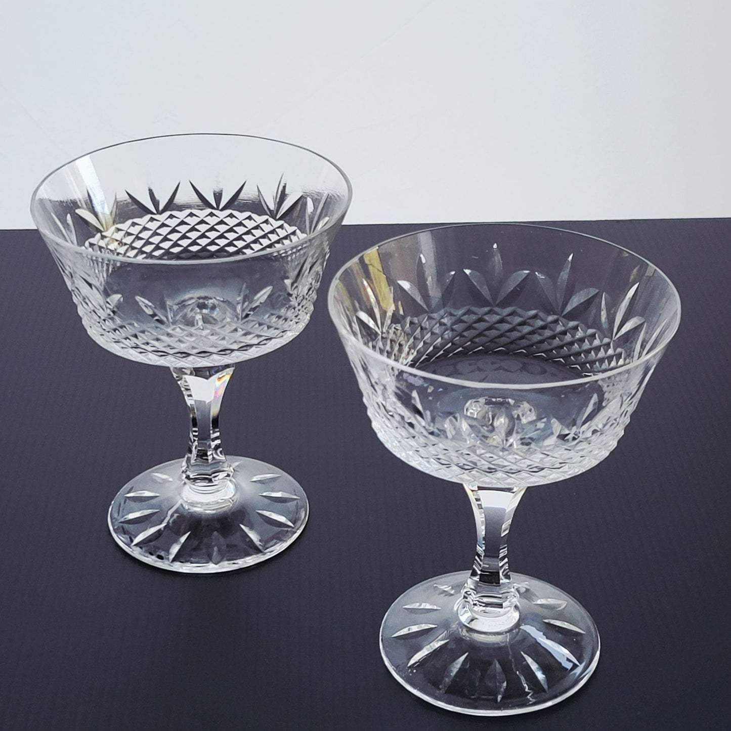 Lenox Revelry Tall Sherbet / Champagne Glasses, Set of 2, c.1975-77