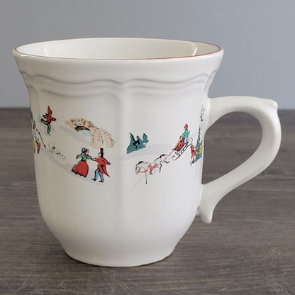 Farberware White Christmas Cup & Saucer, 2 Sets