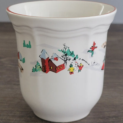 Farberware White Christmas Cup & Saucer, 2 Sets