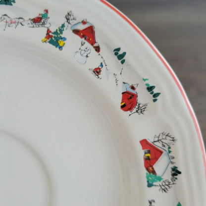 Farberware White Christmas Cup & Saucer, 2 Sets