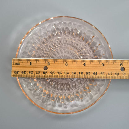 Jeannette "Holiday Pink" Glass Cup & Saucer, 2 Sets, c.1940-60s USA