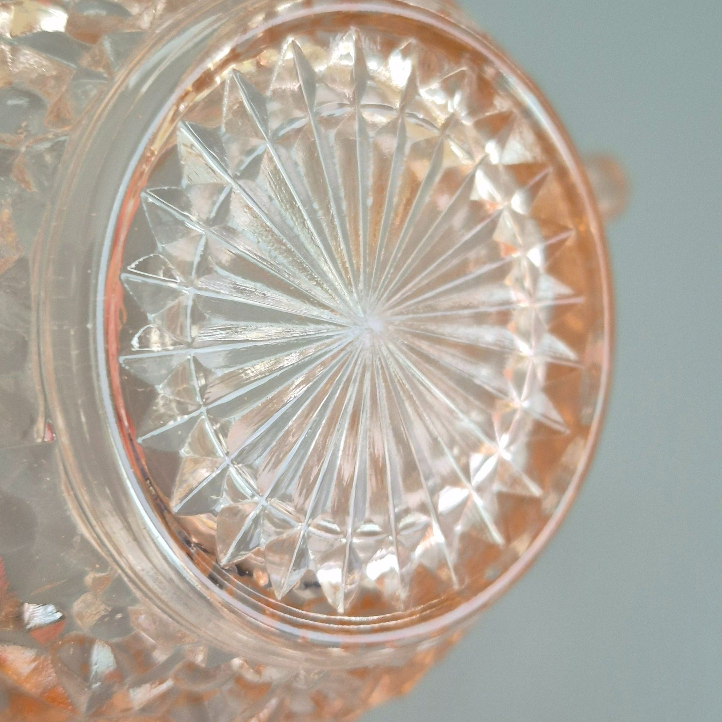 Jeannette "Holiday Pink" Glass Cup & Saucer, 2 Sets, c.1940-60s USA