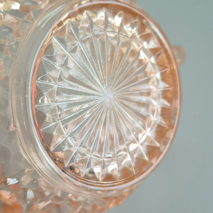 Jeannette "Holiday Pink" Glass Cup & Saucer, 2 Sets, c.1940-60s USA