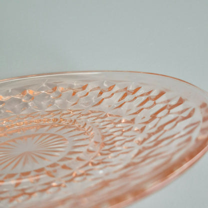 Jeannette "Holiday Pink" Glass Cup & Saucer, 2 Sets, c.1940-60s USA