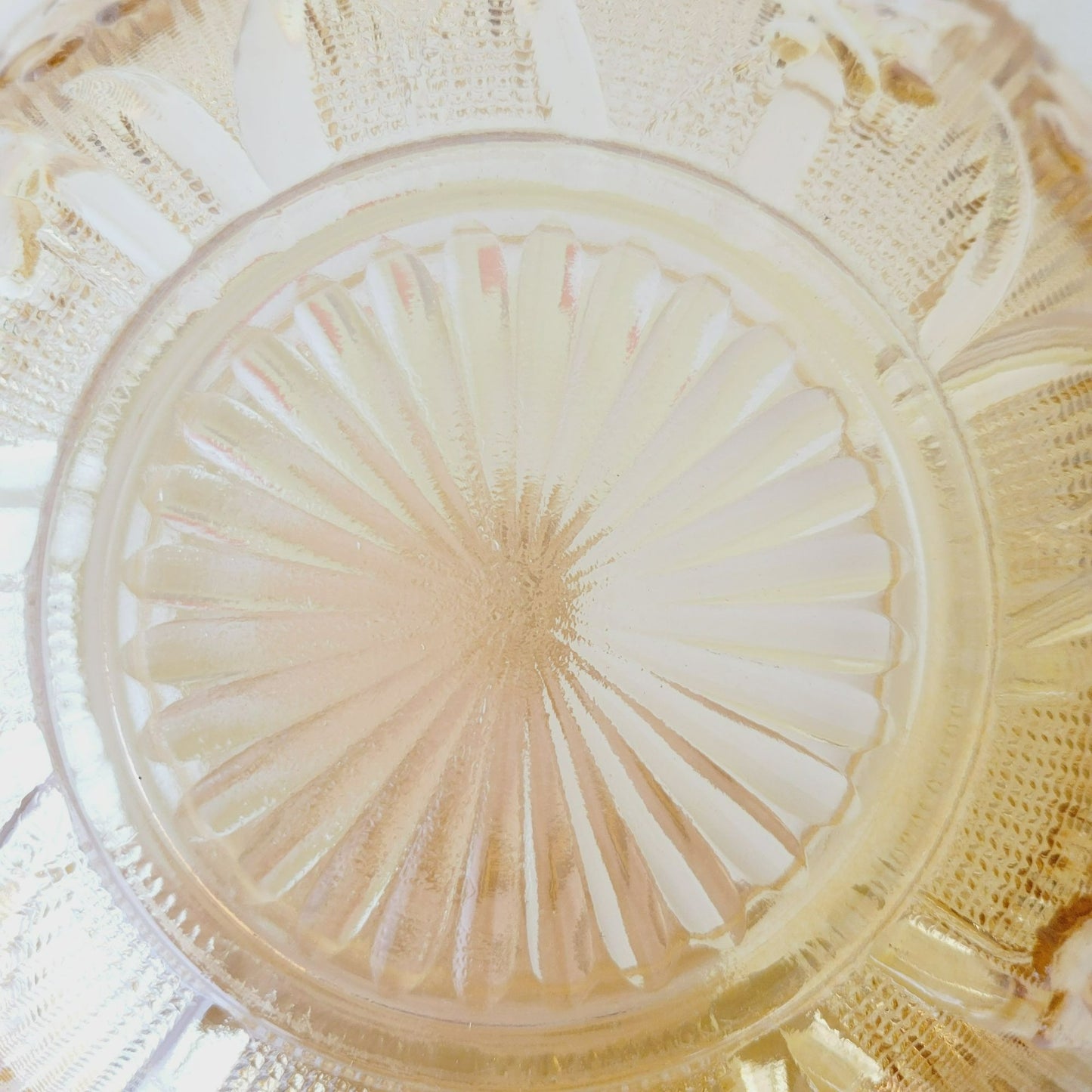 Jeannette Glass Co. Iris & Herringbone Ruffled Bowl, USA Made
