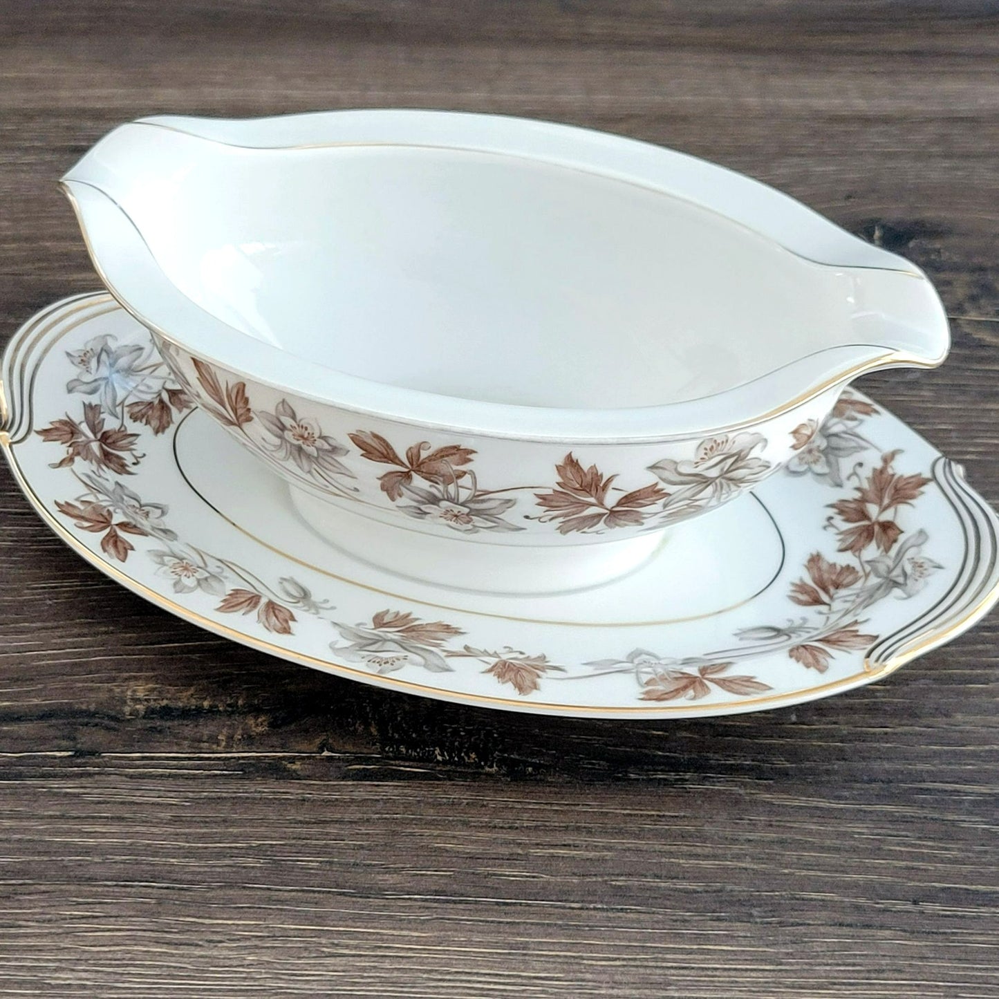 Noritake Allison Gravy Boat and Underplate, c.1950s Japan