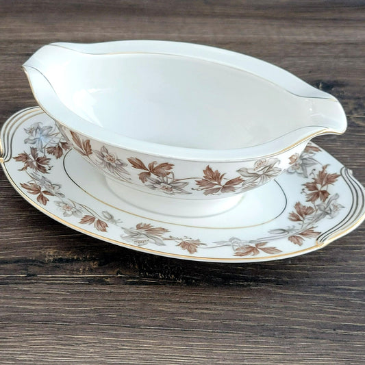 Noritake Allison Gravy Boat and Underplate, c.1950s Japan
