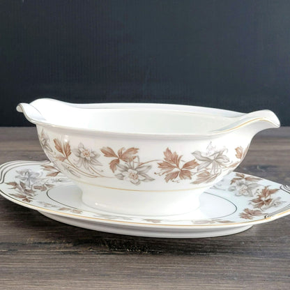 Noritake Allison Gravy Boat and Underplate, c.1950s Japan