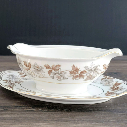 Noritake Allison Gravy Boat and Underplate, c.1950s Japan