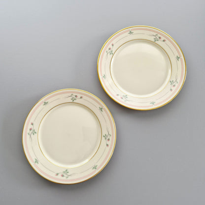 Lenox "Rose Manor Pink" Bread Plate, Set of 2, c.1985-99 USA
