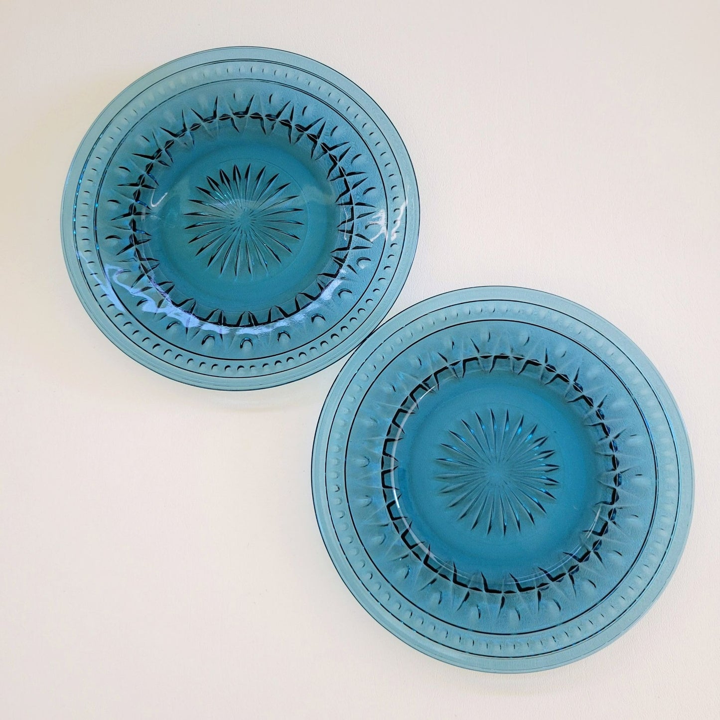 Indiana Glass Colony Park Lane Blue Salad Plate, Set of 2, USA Made