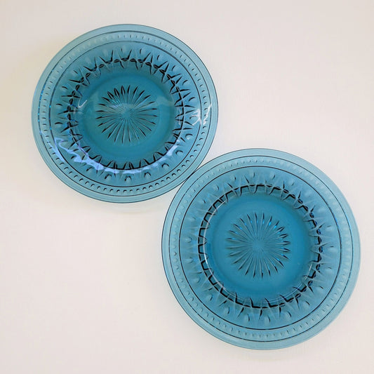 Indiana Glass Colony Park Lane Blue Salad Plate, Set of 2, USA Made