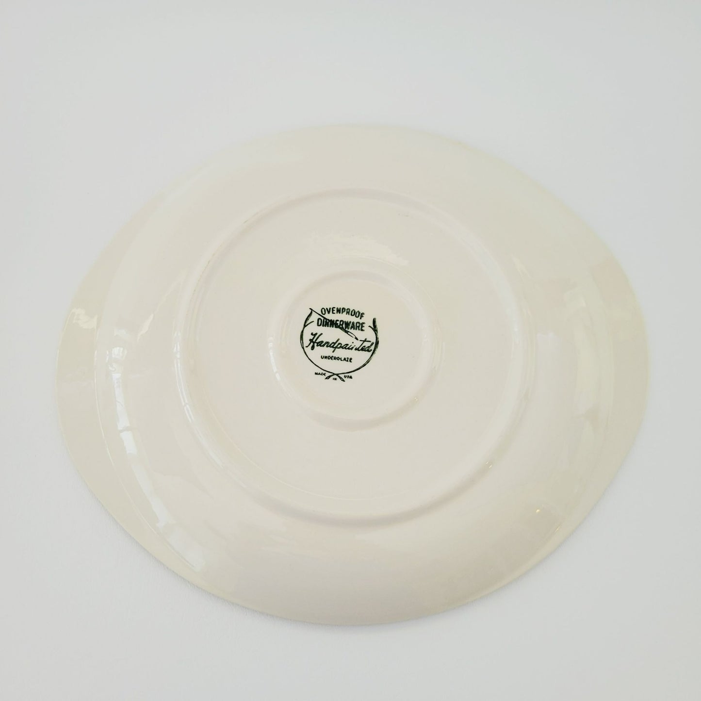 Stetson Potteries Pink & Black Floral 11" Oval Platter, MCM c.1960s USA