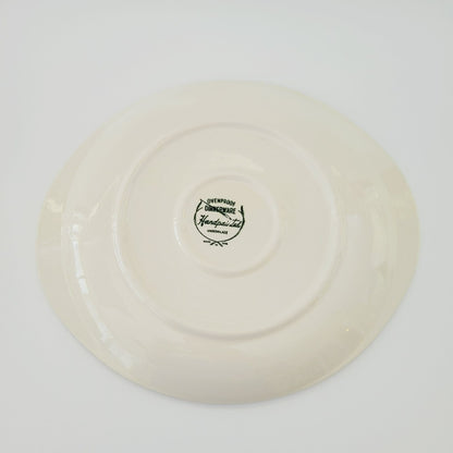 Stetson Potteries Pink & Black Floral 11" Oval Platter, MCM c.1960s USA