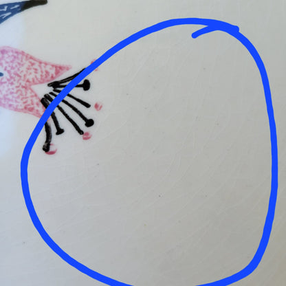 Stetson Potteries Pink & Black Floral 11" Oval Platter, MCM c.1960s USA