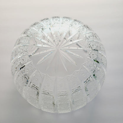 Queen Lace Cut Crystal 8" Centerpiece Bowl, Intricate Star Pattern Design, Made in Bohemia