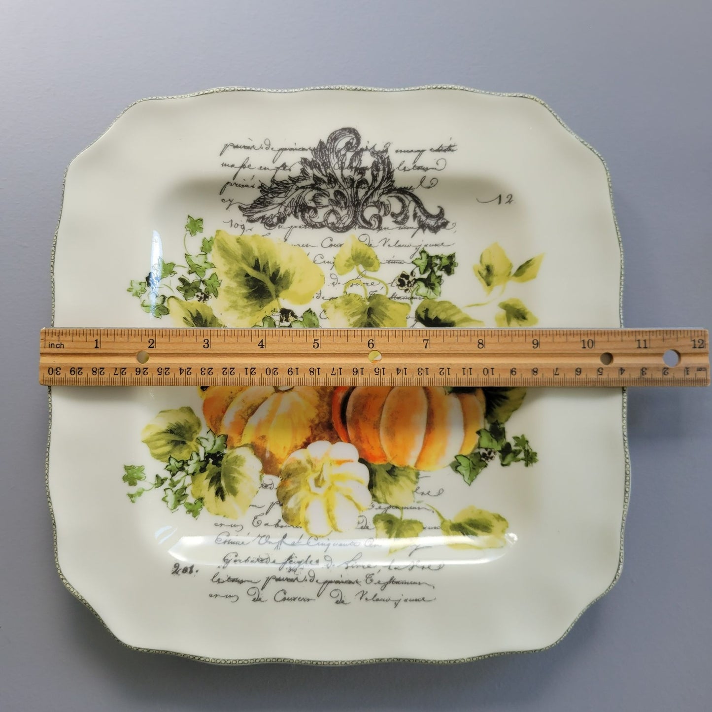 222 Fifth Pumpkin Patch Square Dinner Plate