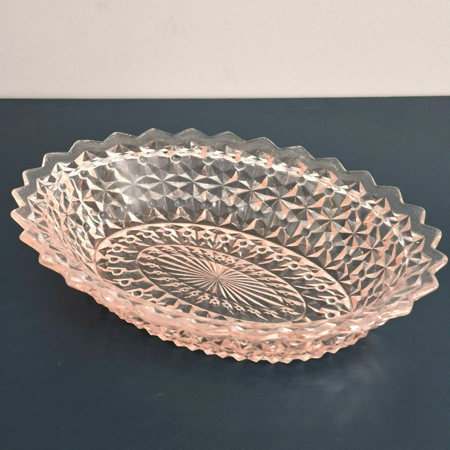 Jeannette HOLIDAY PINK Oval Serving Bowl, c.1940-60s USA