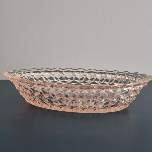 Jeannette HOLIDAY PINK Oval Serving Bowl, c.1940-60s USA
