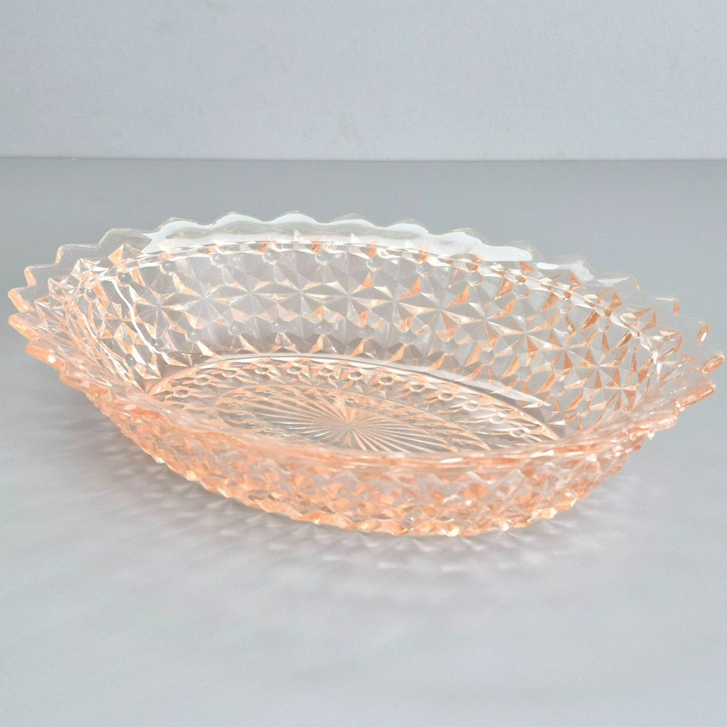 Jeannette HOLIDAY PINK Oval Serving Bowl, c.1940-60s USA