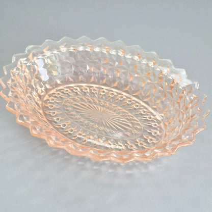 Jeannette HOLIDAY PINK Oval Serving Bowl, c.1940-60s USA